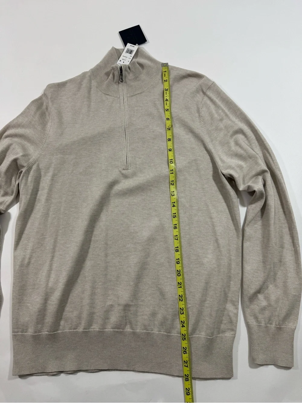 New Brooks Brothers Supima Cotton Quarter Zip Sweater Ivory